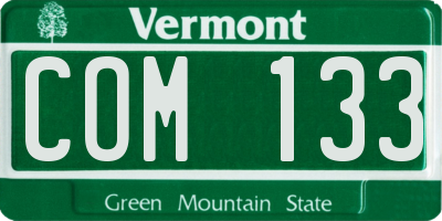 VT license plate COM133