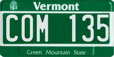 VT license plate COM135
