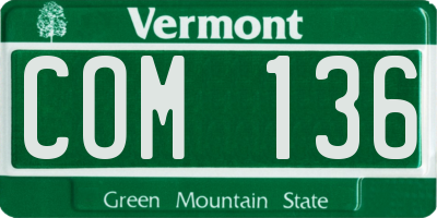 VT license plate COM136