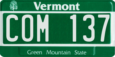VT license plate COM137