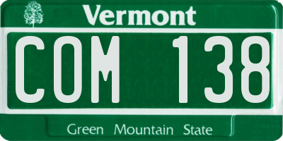 VT license plate COM138