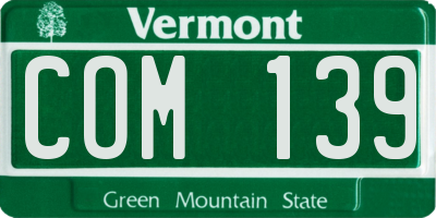 VT license plate COM139
