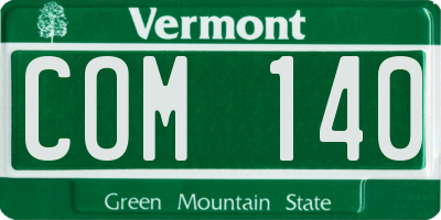 VT license plate COM140