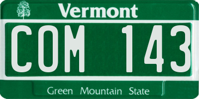 VT license plate COM143
