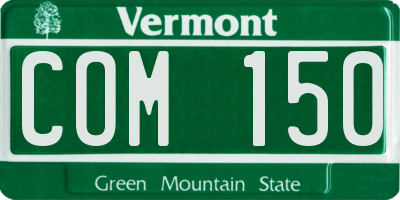 VT license plate COM150