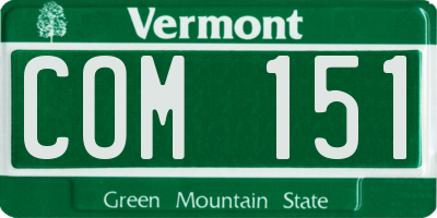VT license plate COM151