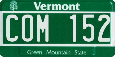 VT license plate COM152