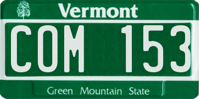 VT license plate COM153