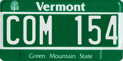 VT license plate COM154