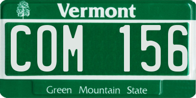 VT license plate COM156