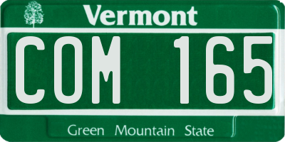 VT license plate COM165