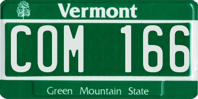 VT license plate COM166