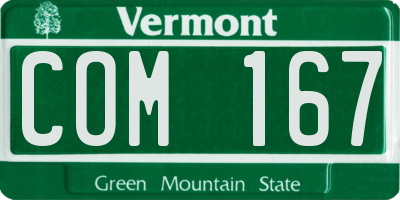 VT license plate COM167