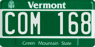 VT license plate COM168