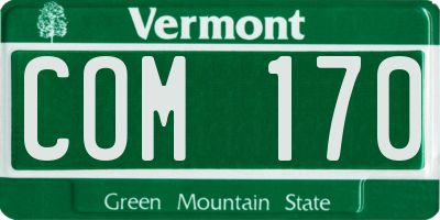 VT license plate COM170