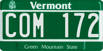 VT license plate COM172