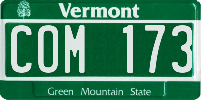 VT license plate COM173