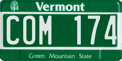 VT license plate COM174