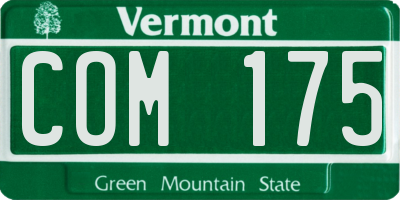 VT license plate COM175