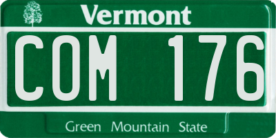 VT license plate COM176