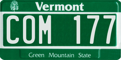 VT license plate COM177