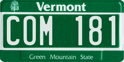 VT license plate COM181