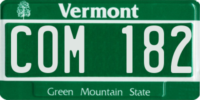 VT license plate COM182