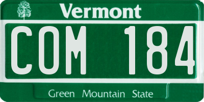 VT license plate COM184