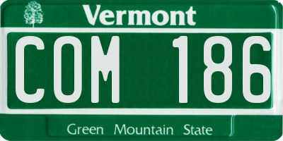 VT license plate COM186