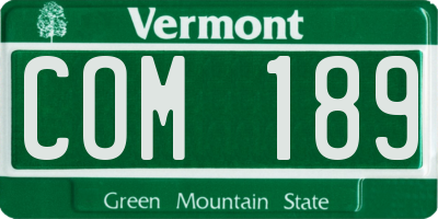 VT license plate COM189