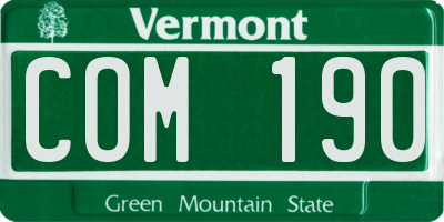 VT license plate COM190