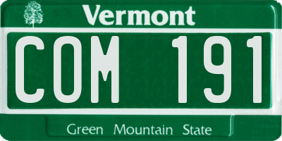 VT license plate COM191
