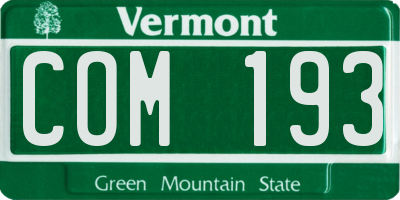 VT license plate COM193