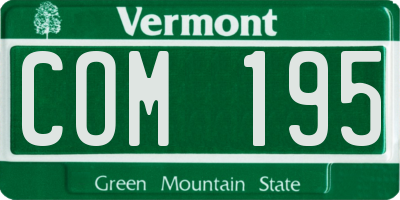 VT license plate COM195