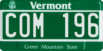 VT license plate COM196
