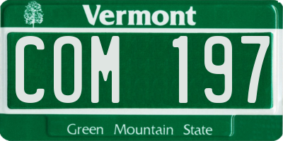 VT license plate COM197