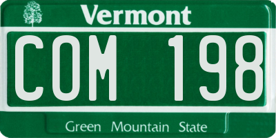 VT license plate COM198