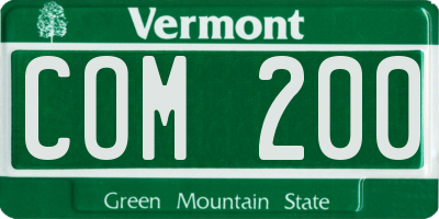 VT license plate COM200