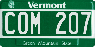 VT license plate COM207