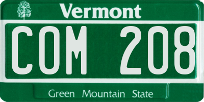 VT license plate COM208