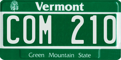 VT license plate COM210