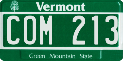 VT license plate COM213