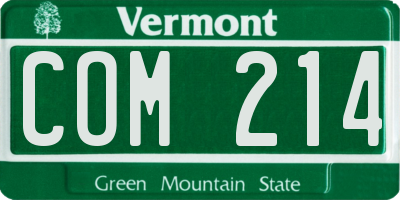 VT license plate COM214