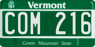 VT license plate COM216