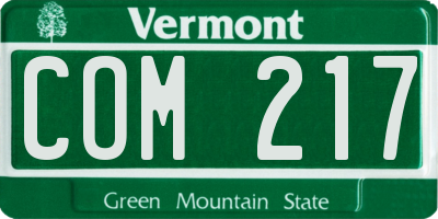 VT license plate COM217