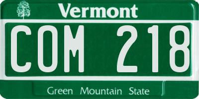 VT license plate COM218