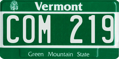 VT license plate COM219