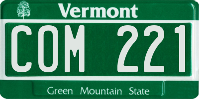 VT license plate COM221