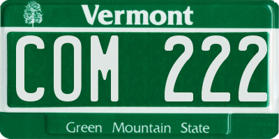 VT license plate COM222