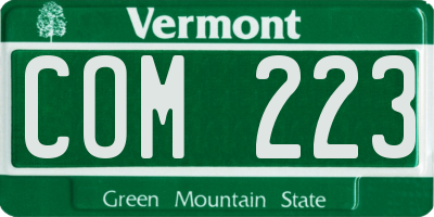 VT license plate COM223